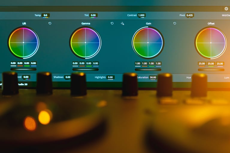 Professional studio for color grading for films or videos.